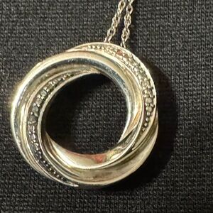 Black & White Diamond Silver Necklace